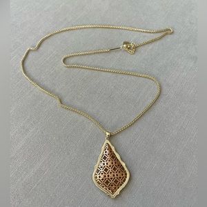 Kendra Scott Rose Gold/Gold Long Filigree Pendant Necklace